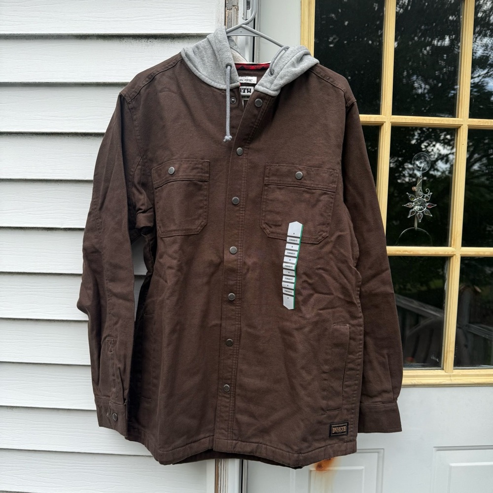 NWT Duluth Trading Co men’s Fire Hose standard fit Hooded Limber Jacket size M